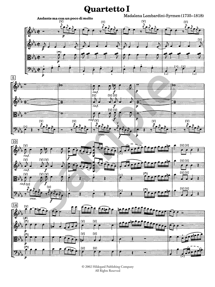 Hildegard Publishing Six String Quartets Op. 3 č. 1–3 noty pro kvartet