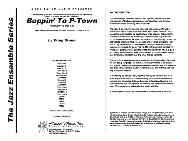 Kendor Music Boppin’ To P-Town partitura swing