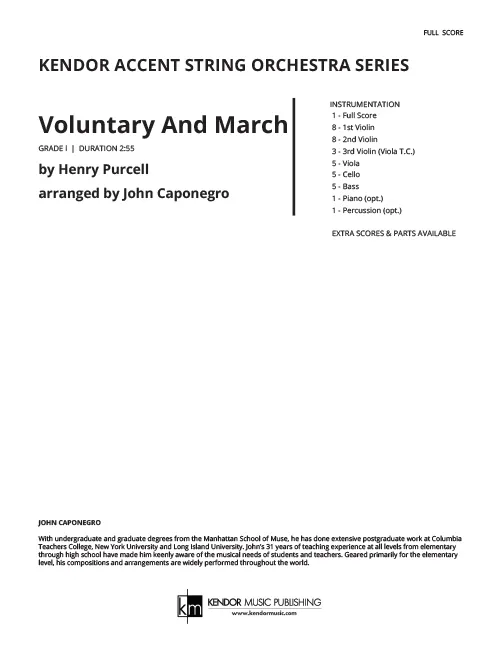 Kendor Voluntary And March noty partitura orchestr