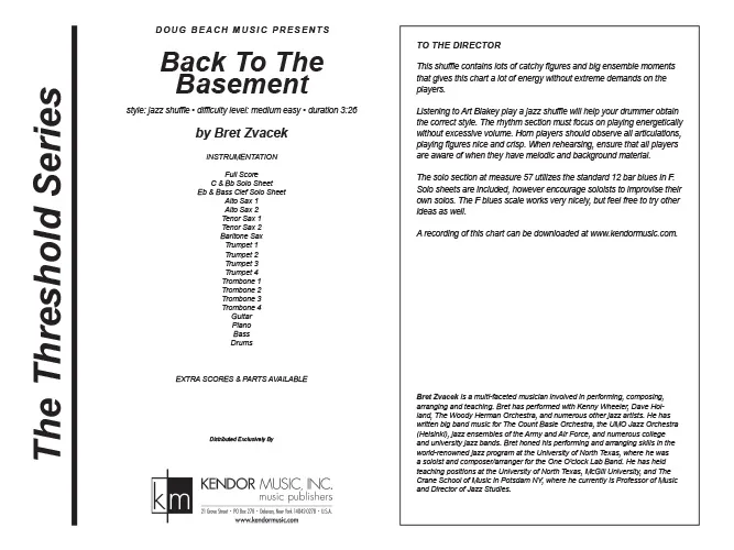 Kendor Music Back To The Basement partitura shuffle 3:26