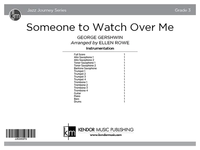 Kendor Music Someone to Watch Over Me partitura big band