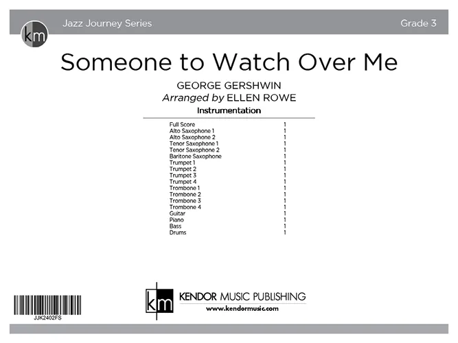 Kendor Music Someone to Watch Over Me partitura big band