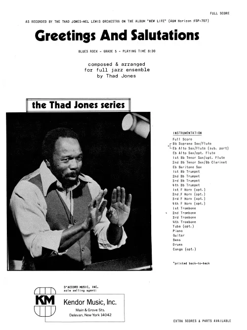 Kendor Music Greetings And Salutations partitura funk