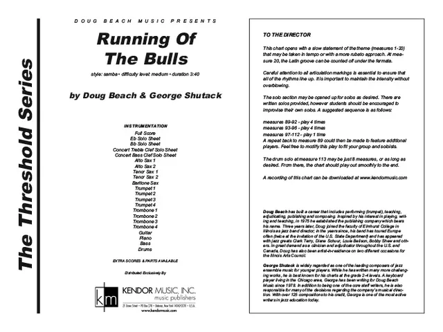 Kendor Music Running Of The Bulls noty pro big band