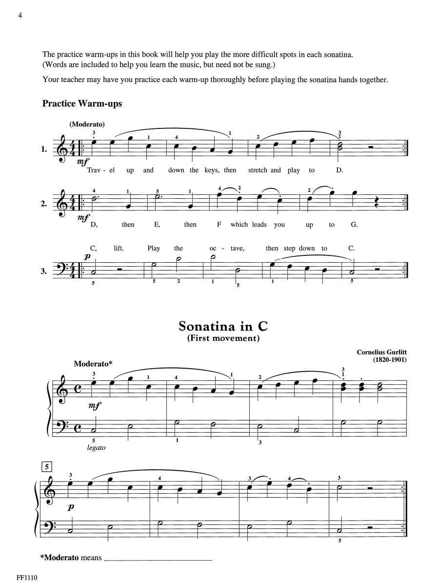 Faber Piano Sonatinas Book 1 noty pro klavír