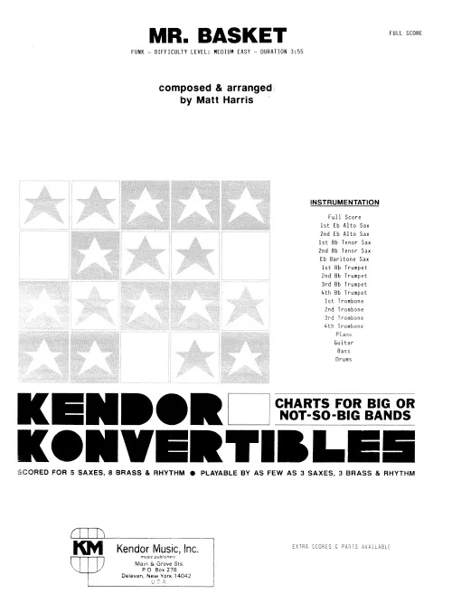 Kendor Music Mr. Basket partitura funk pro band