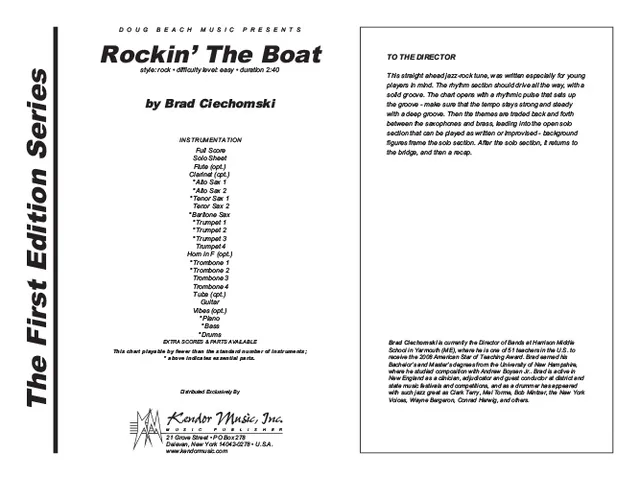 Kendor Music Rockin’ The Boat partitura Full Score rock