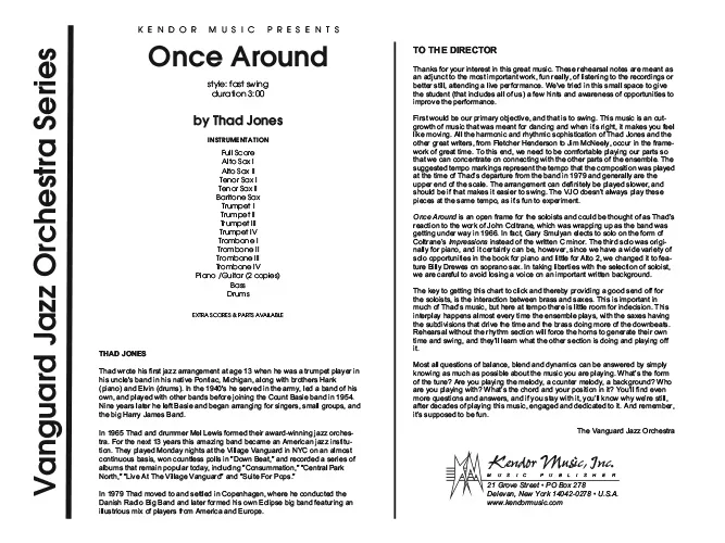 Kendor Music Once Around partitura full score swing