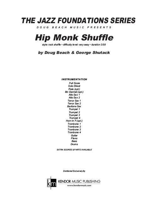 Kendor Music Hip Monk Shuffle partitura rock shuffle