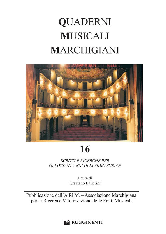 Volonte & Co Quaderni Musicali Marchigiani N. 16 noty