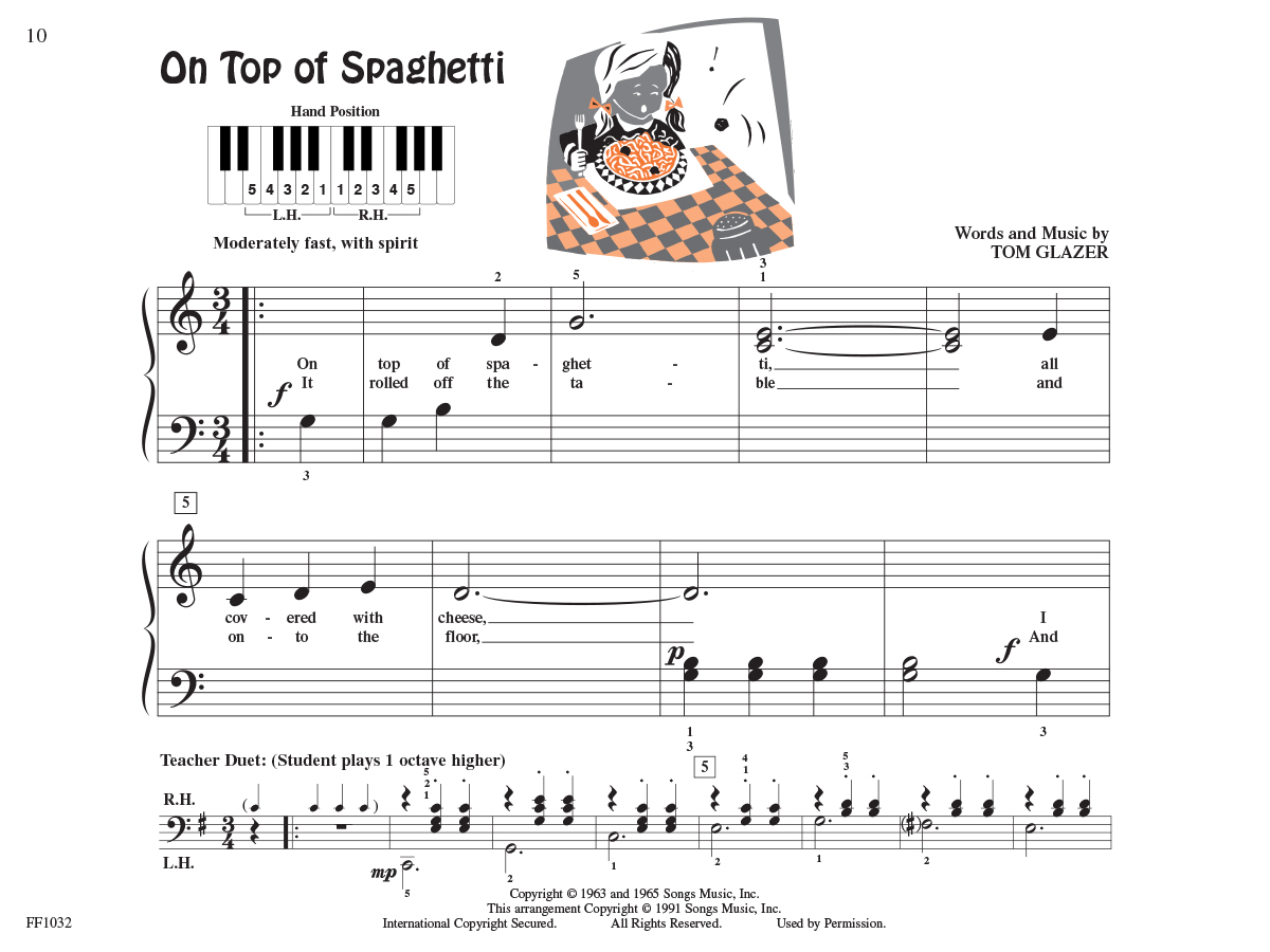 Faber Piano Adventures PreTime Piano Kids’ Songs noty dětské písně