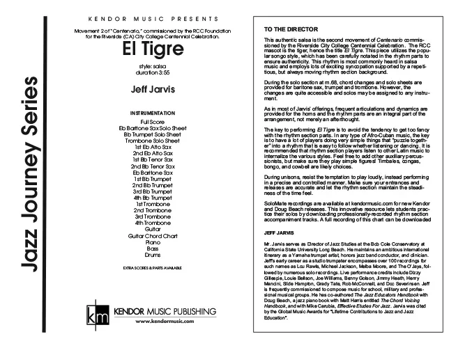 Kendor Music El Tigre partitura salsa pro jazz band