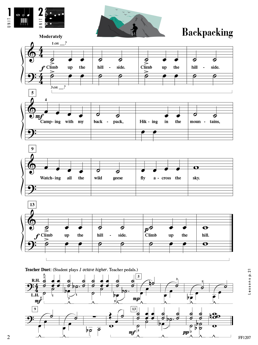 Accelerated Piano Adventures Performance Book 1 skladby