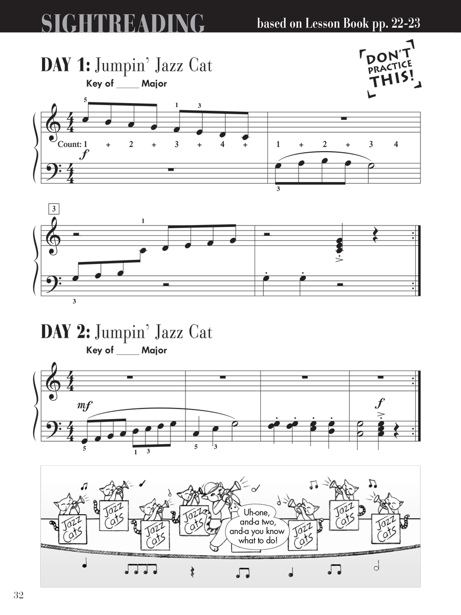 Faber Piano Adventures Level 2B noty pro klavír čtení z listu