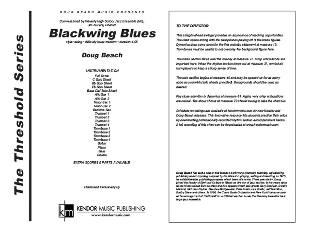 Kendor Music Blackwing Blues partitura swing střední