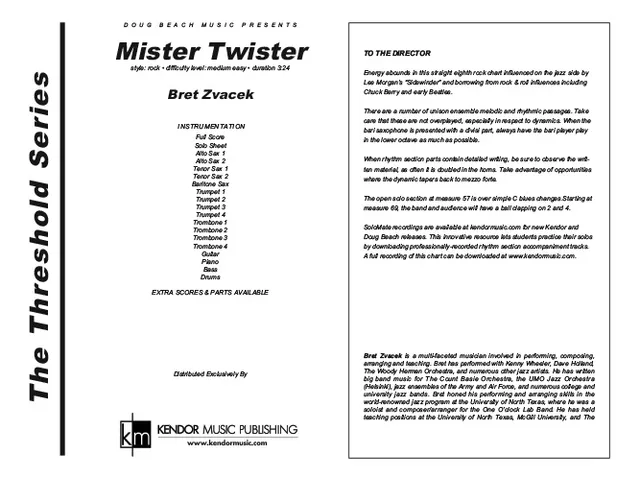 Kendor Music Mister Twister partitura rock školní band