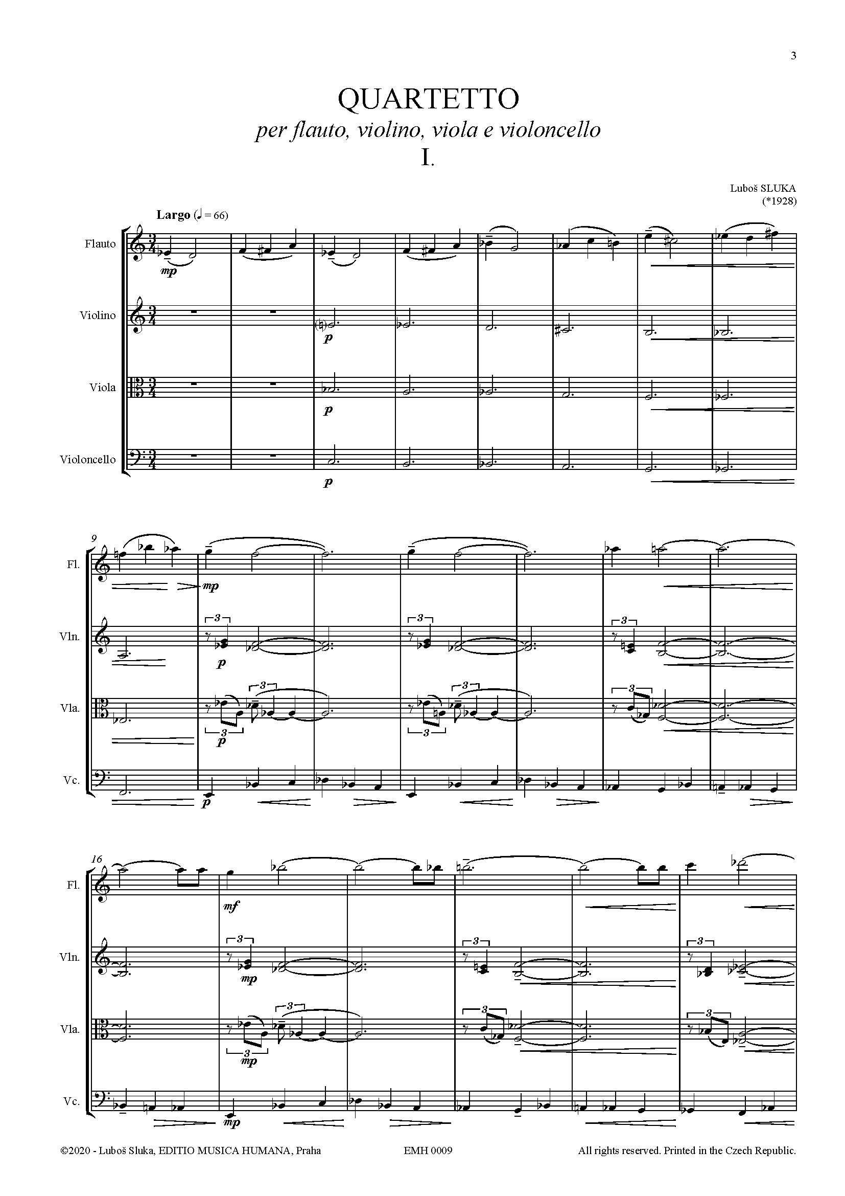 Editio Musica Humana Quartetto flétna viola violoncello 63 stran