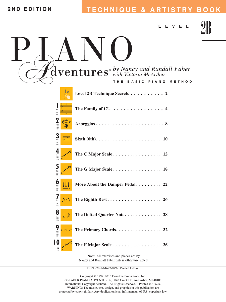 Faber Piano Adventures Level 2B Technique Artistry učebnice
