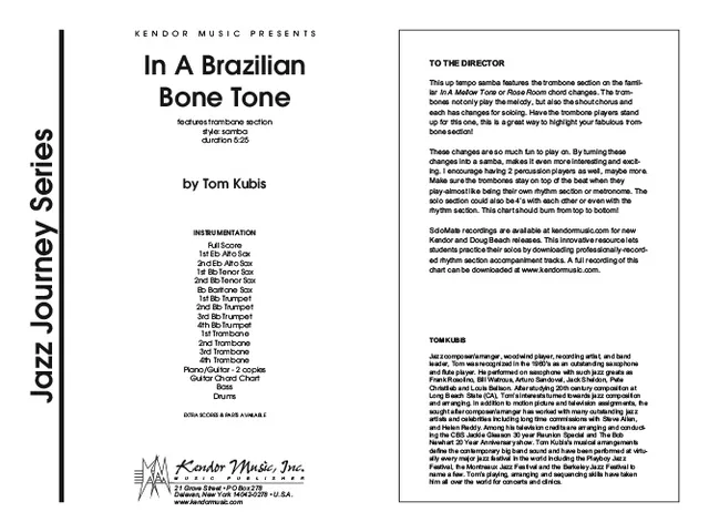 Kendor Music In A Brazilian Bone Tone partitura samba