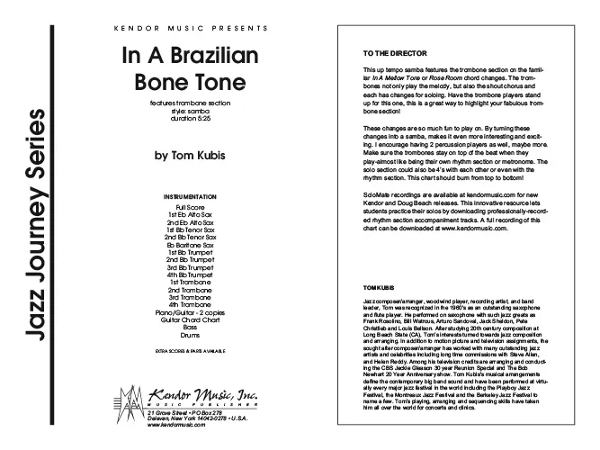 Kendor Music In A Brazilian Bone Tone partitura samba