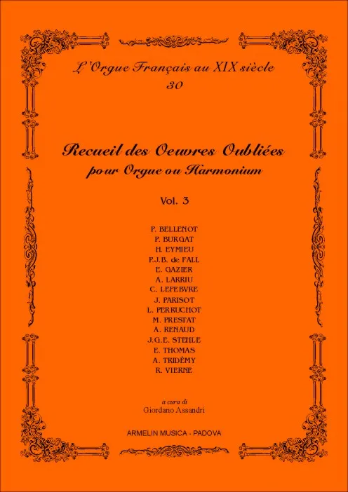 Armelin Musica Recueil Oeuvres Oubliées vol. 3 noty pro varhany