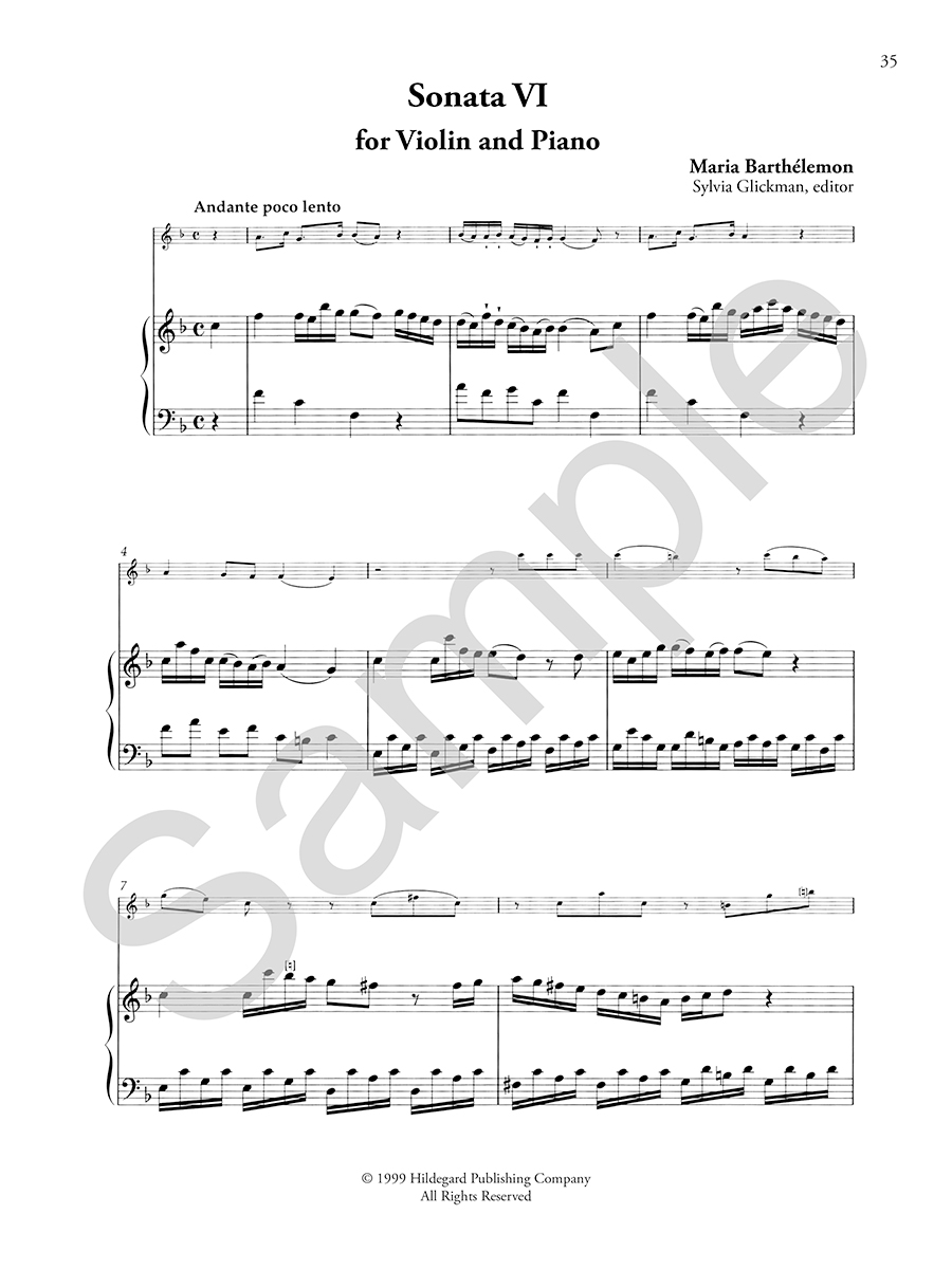Hildegard Publishing 6 Sonatas Barthélemon noty cembalo klavír housle