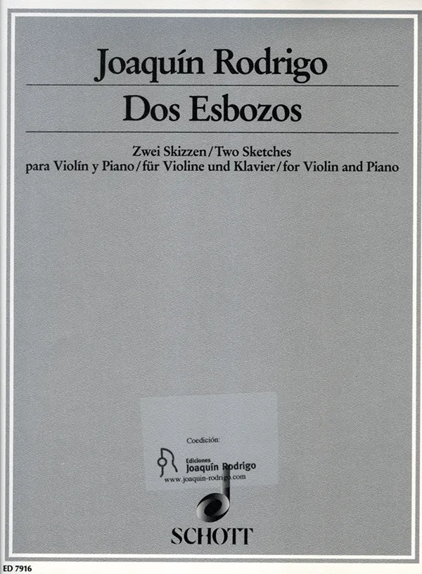 Ediciones Joaquín Rodrigo Dos esbozos noty housle klavír