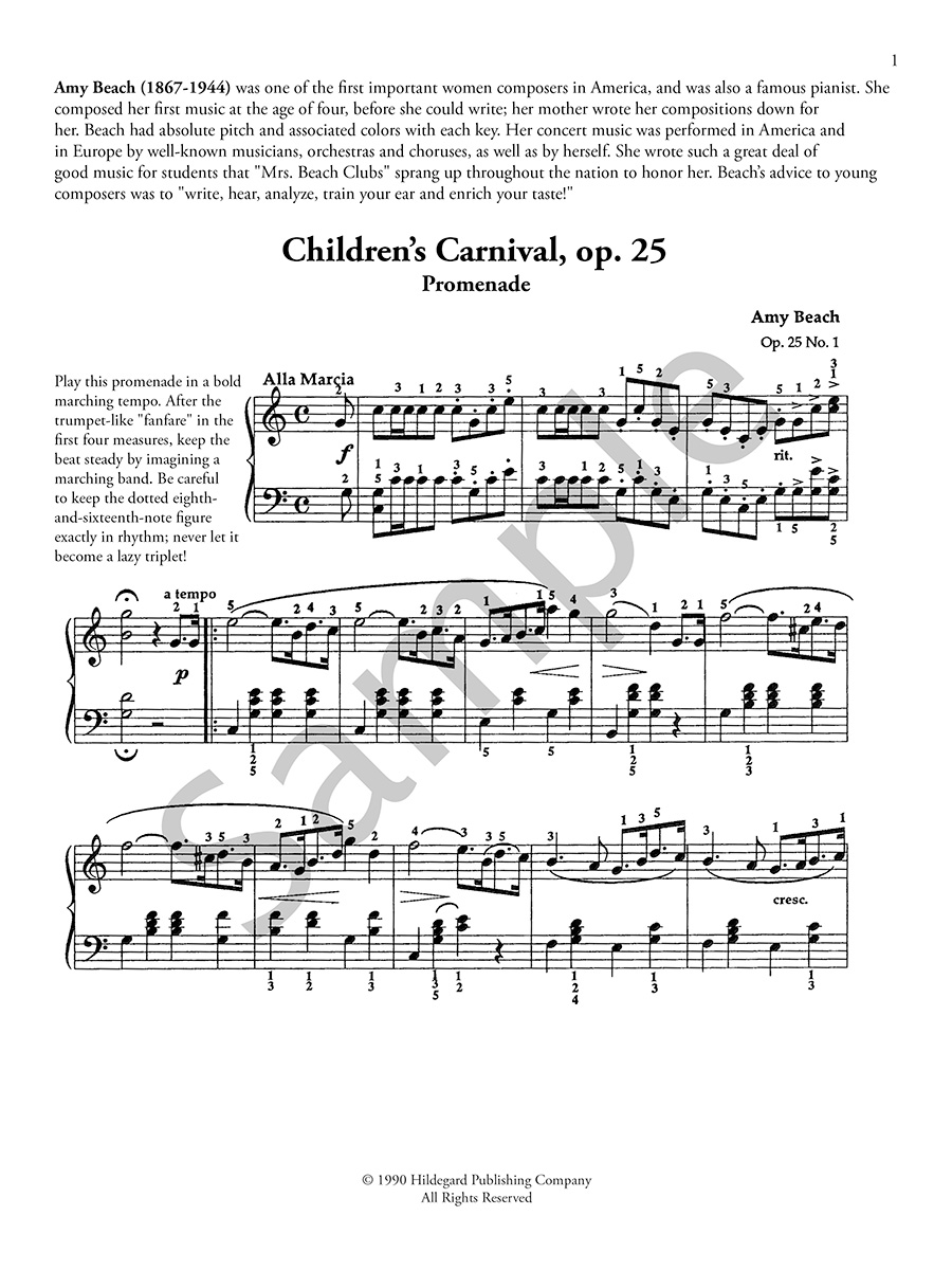 Hildegard Children’s Carnival Op. 25 noty pro klavír pro děti