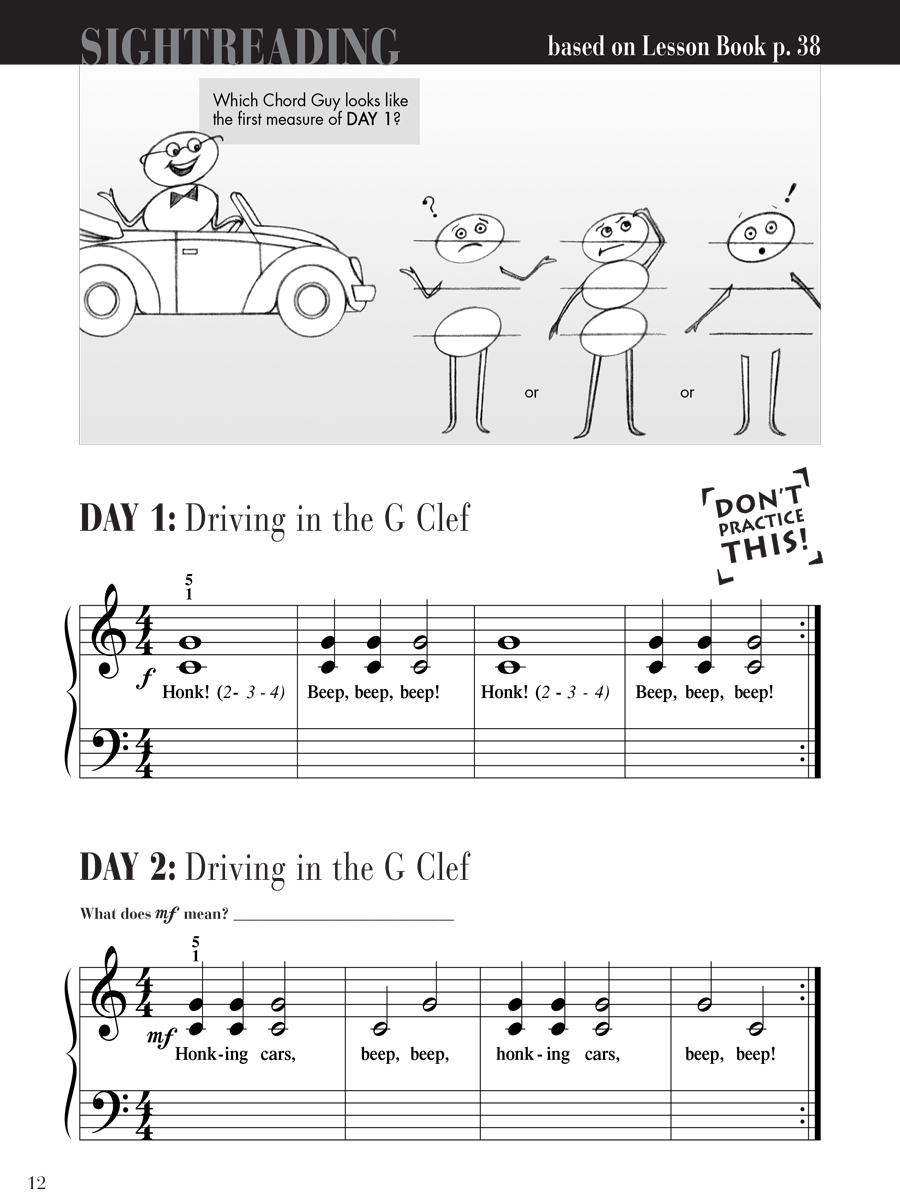 Faber Piano Adventures Primer Level noty sightreading pro klavír