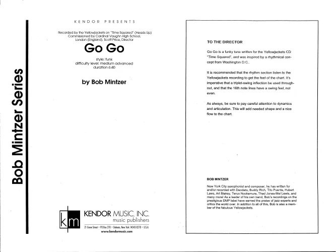 Kendor Music Go Go Full Score noty pro big band funk