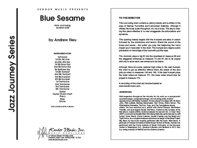 Kendor Blue Sesame Full Score partitura 6:20