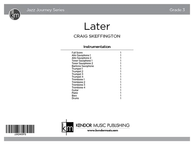 Kendor Music Later noty Full Score pro big band