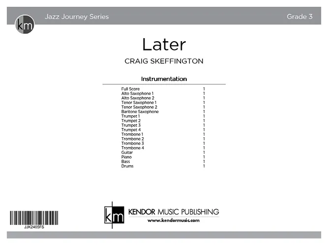 Kendor Music Later noty Full Score pro big band