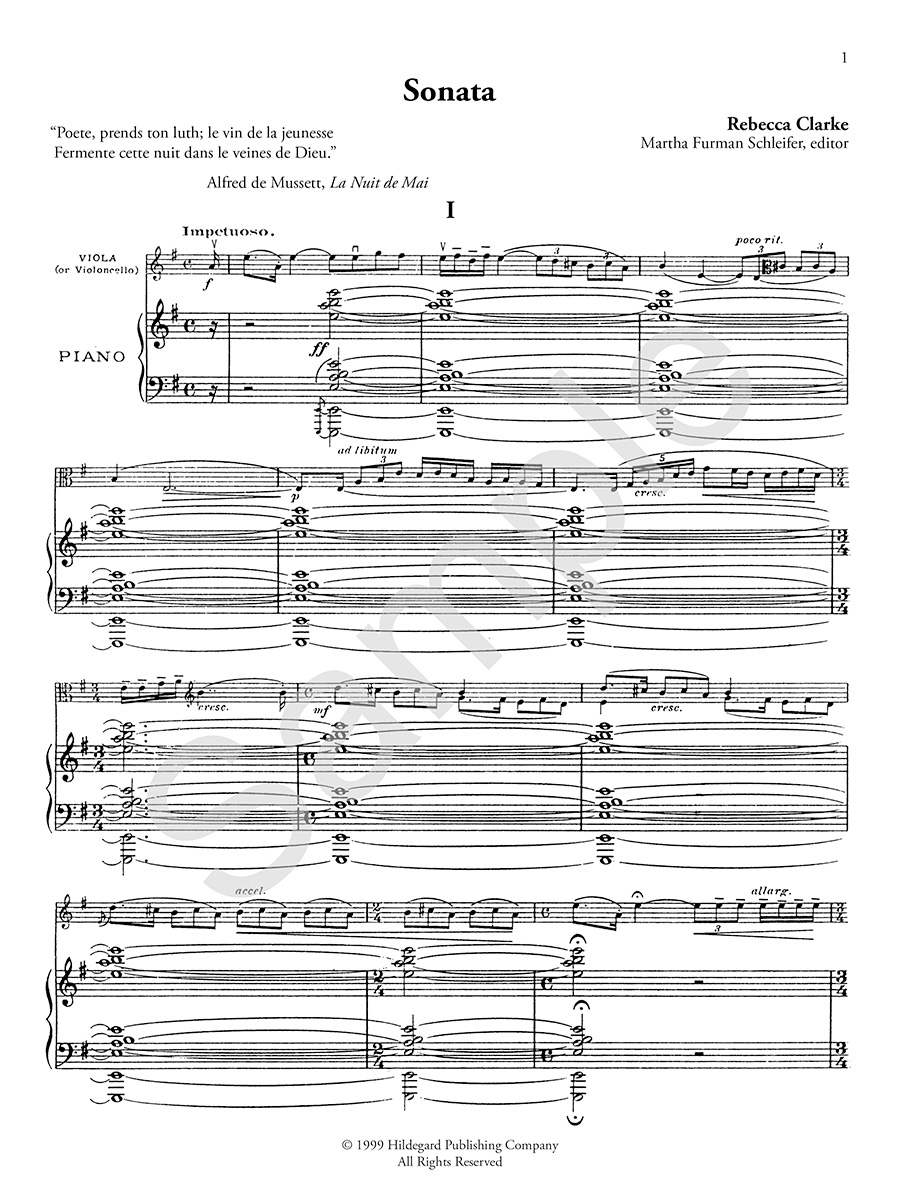 Hildegard Publishing Clarke Sonata pro violu noty digitální vydání