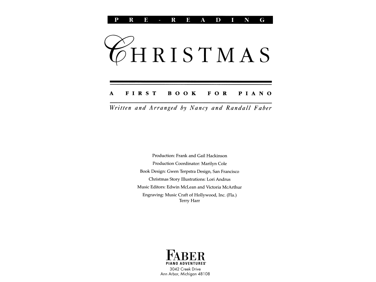 Faber Pre-Reading Christmas noty pro klavír předškolní