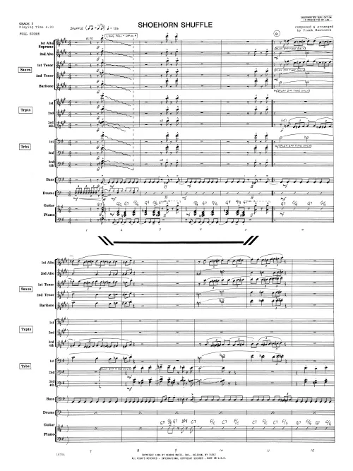Kendor Music Shoehorn Shuffle Full Score partitura big band