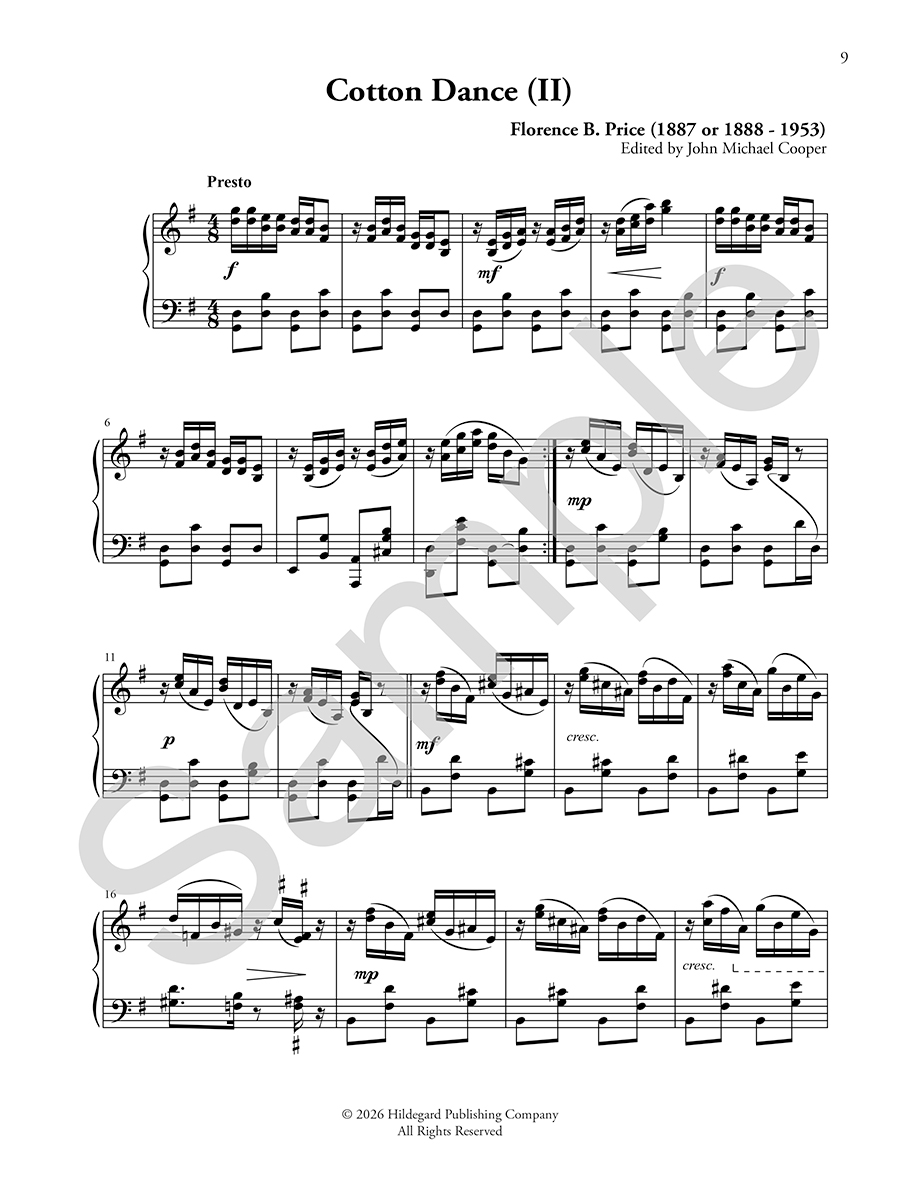 Hildegard Three Cotton Dances Price noty pro klavír solo download