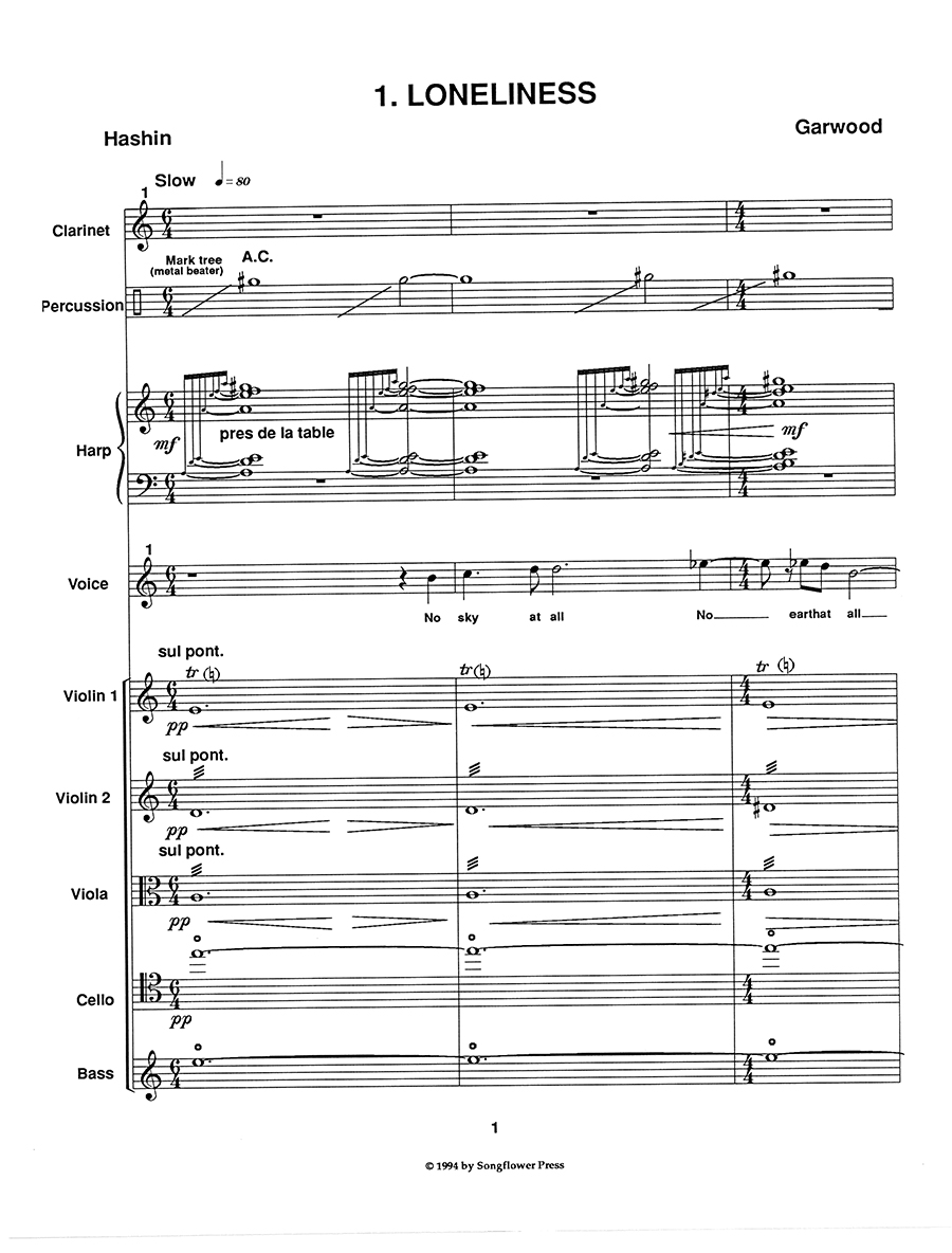 Hildegard Publishing Six Japanese Songs Garwood partitura zpěv