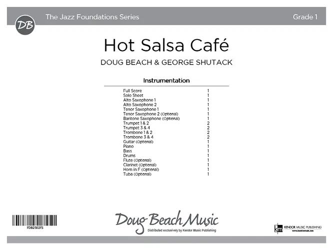 Kendor Music Hot Salsa Café partitura full score