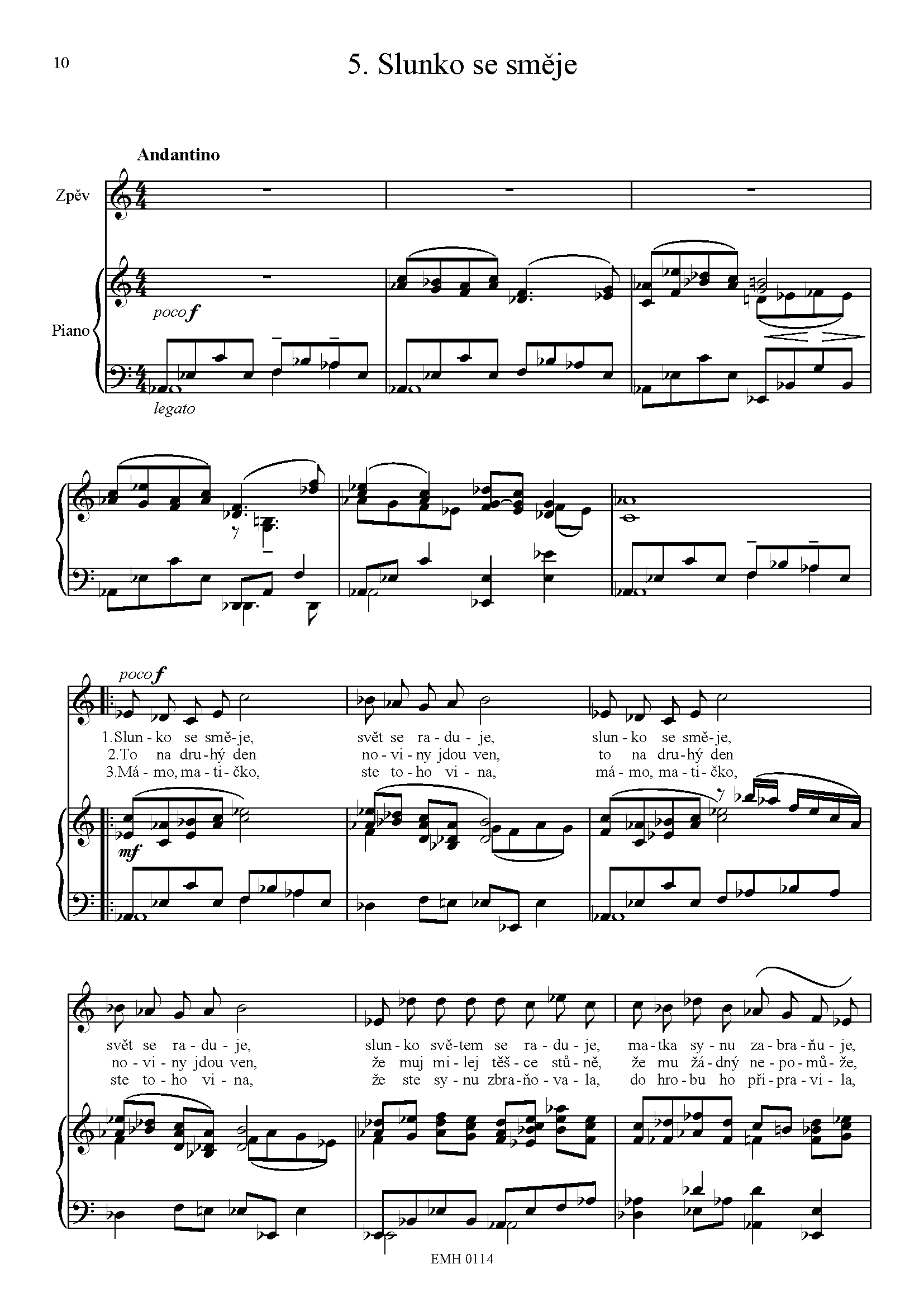 Editio Musica Humana Sedm písní z Kladska noty pro střední hlas 20 stran