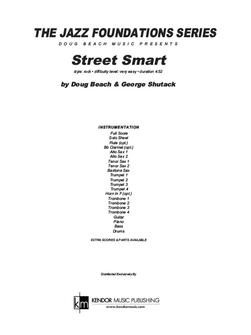 Kendor Music Street Smart partitura full score rock