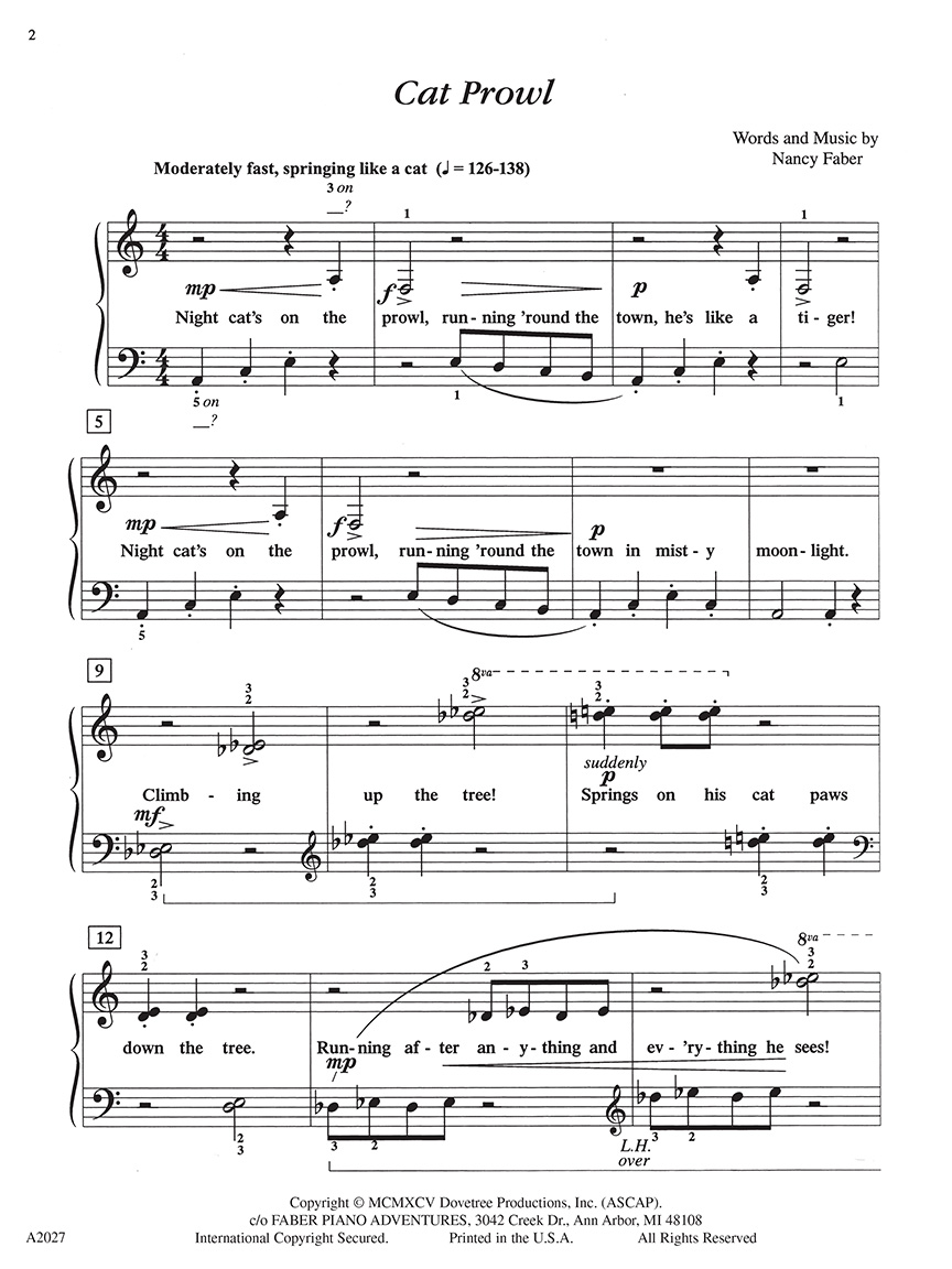 Faber Piano Adventures Cat Prowl noty pro klavír