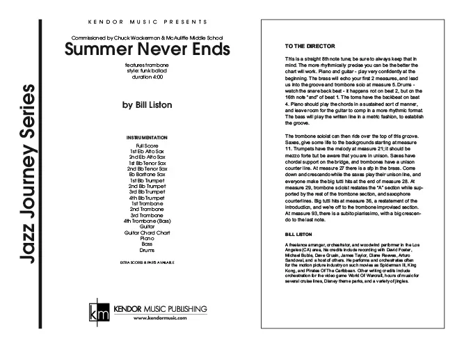 Kendor Music Summer Never Ends partitura pro trombon