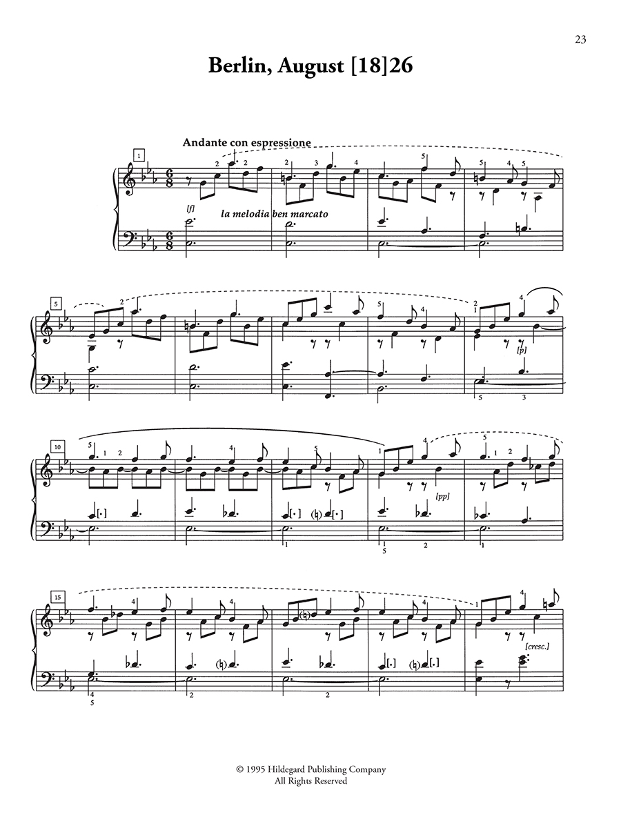 Hildegard Publishing Company Six Piano Pieces Hensel noty pro klavír