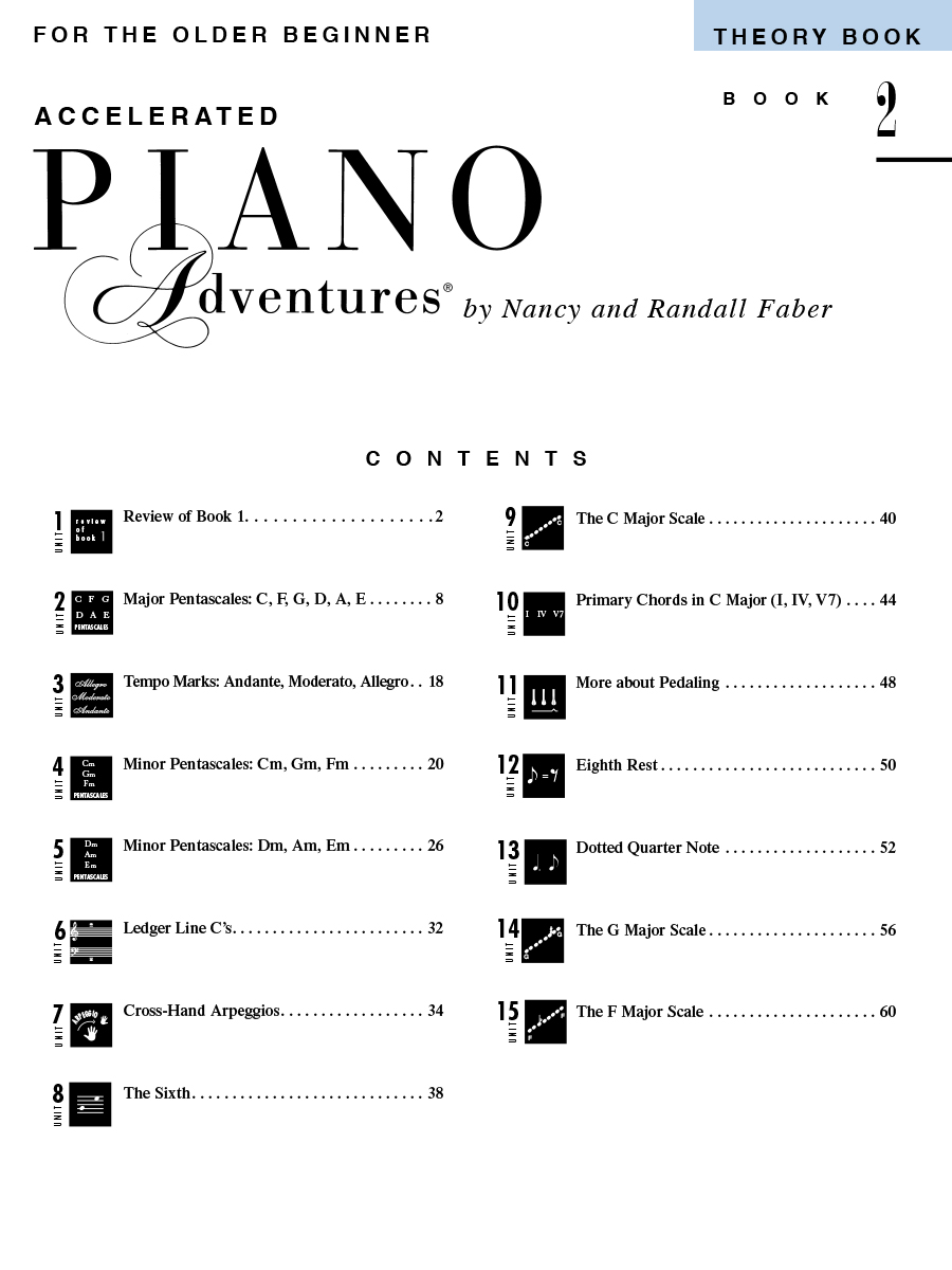 Faber Accelerated Piano Adventures Theory Book 2 učebnice teorie