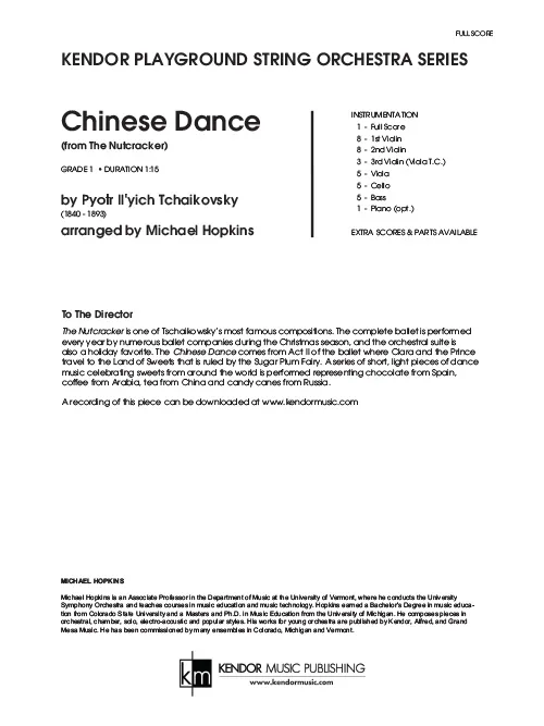 Kendor Music Chinese Dance noty orchestr grade 1