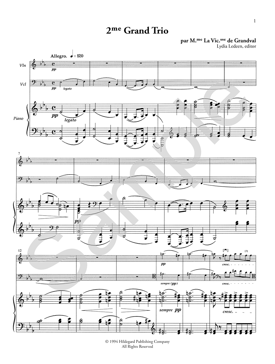 Hildegard Trio No. 2 Grandval partitura klavírní trio Es dur