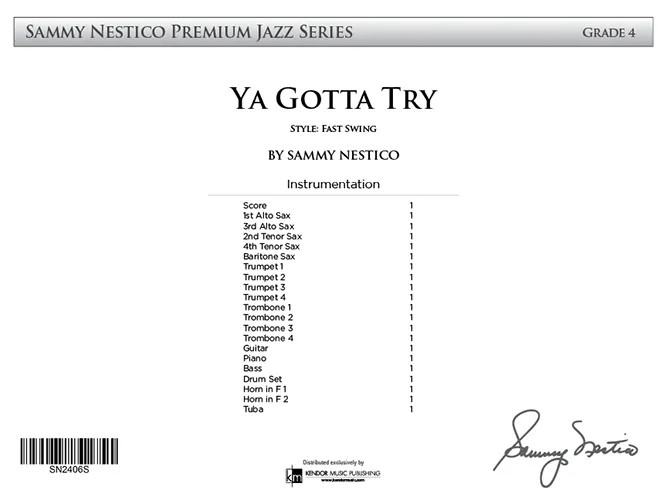 Kendor Music Ya Gotta Try partitura full score