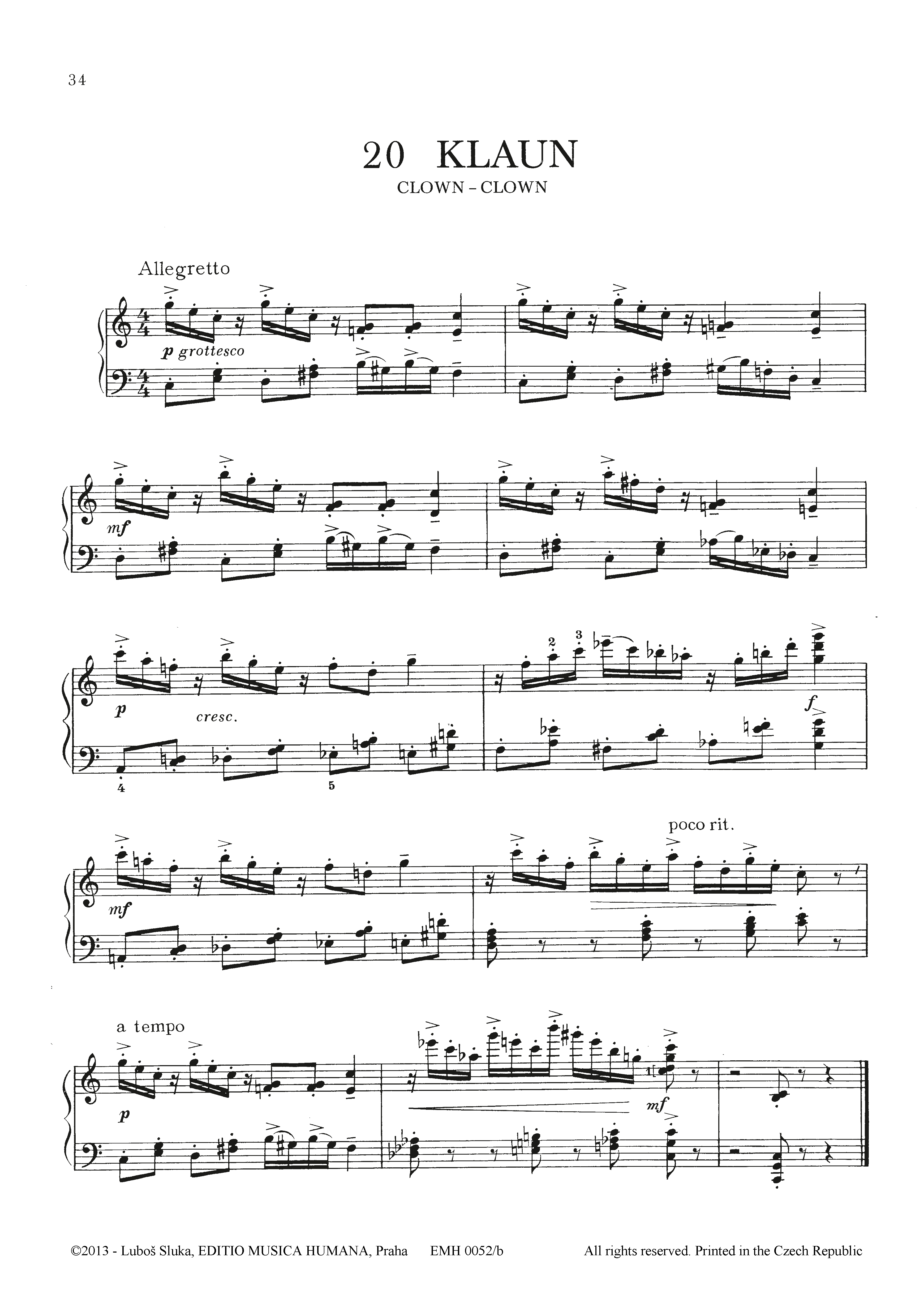 Editio Musica Humana Klavírní brevíř II noty pro klavír