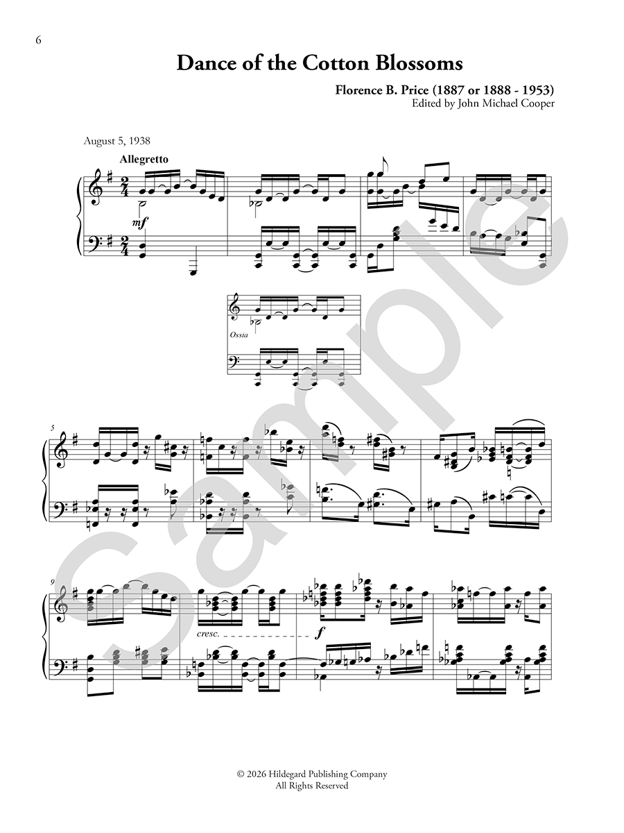 Hildegard Three Cotton Dances Price noty pro klavír solo download